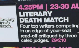 Literary Death Match at the Edinburgh Fringe Festival, Sun 30th Aug 2015